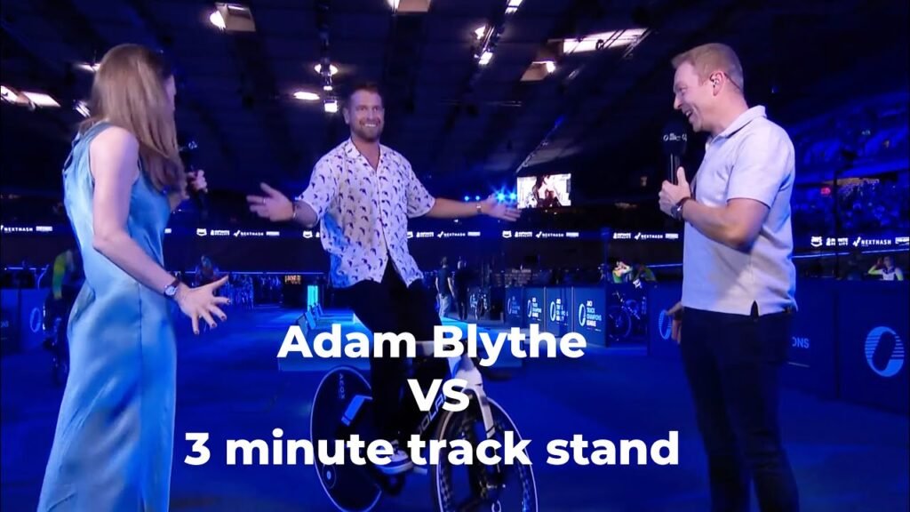 Adam Blythes hilarious attempt at a three minute track stand