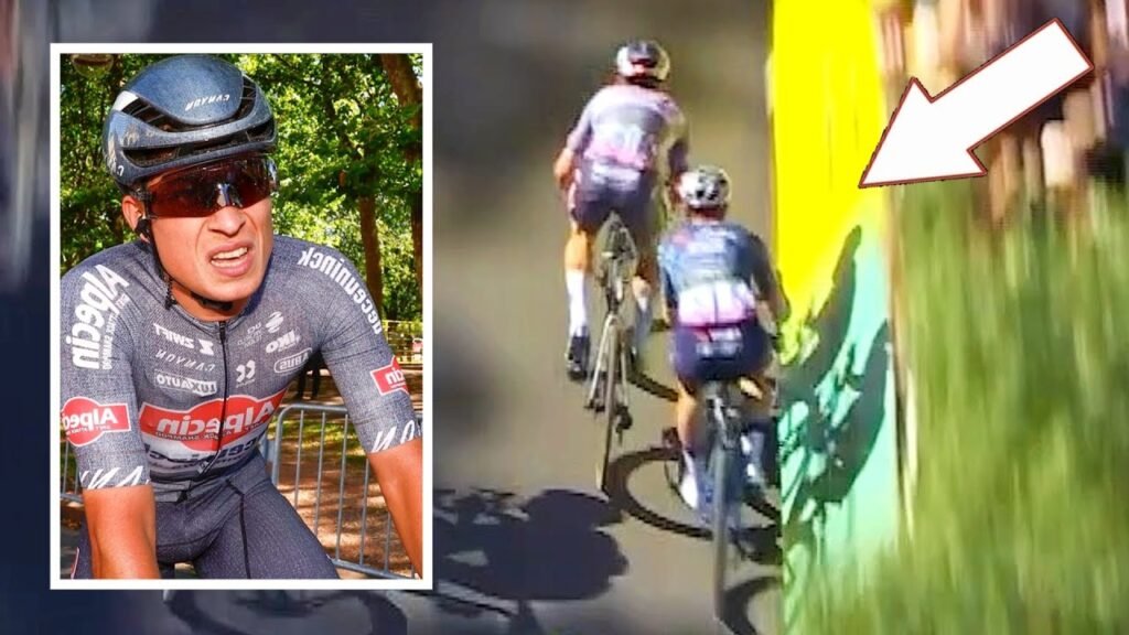 Jasper Philipsen Nearly Hits Wout van Aert into Barriers