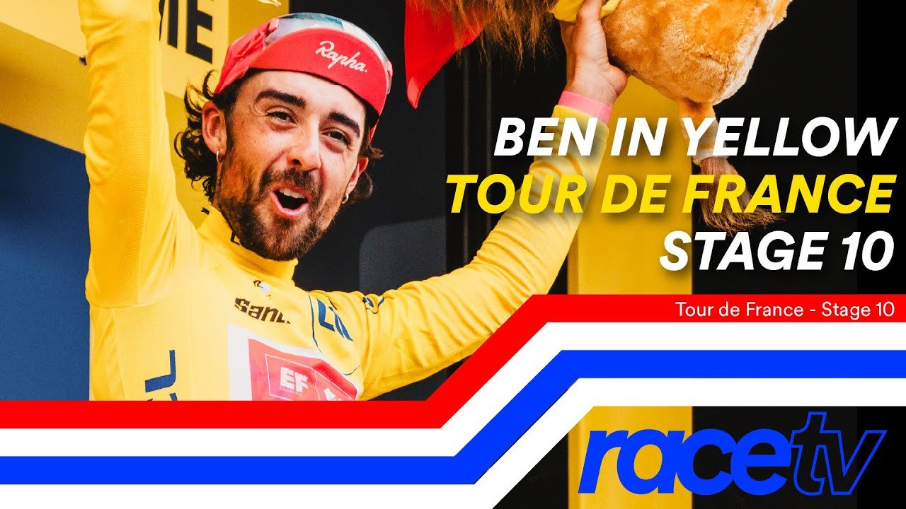 BEN HEALY IN YELLOW Tour de France Stage 10