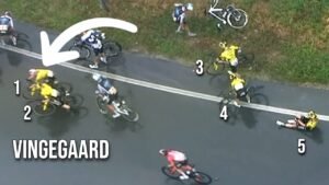 Vingegaard Visma Lease a Bike Mass Crash in