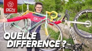 Le Ventoux avec un vieux velo contre le dernier Canyon