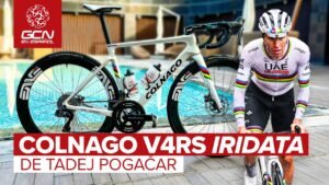 La Colnago V4RS arcoiris del Campeon del Mundo Tadej Pogacar