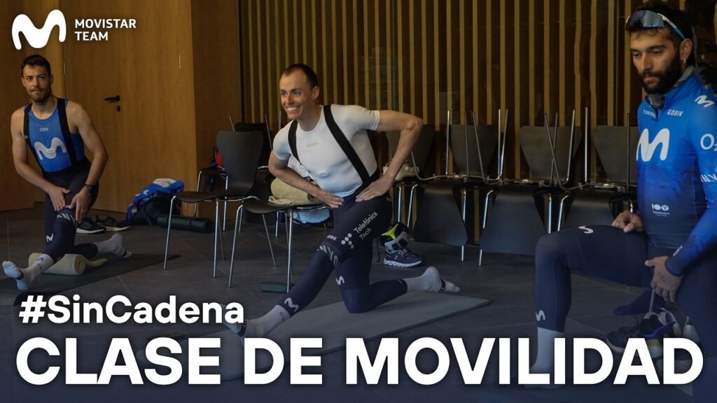 CLASE y EJERCICIOS de MOVILIDAD de los CICLISTAS PROFESIONALES de MOVISTAR TEAM 2 CLASE y EJERCICIOS de MOVILIDAD de los CICLISTAS PROFESIONALES de