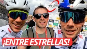 CHARLANDO con ROGLIC y AYUSO en la SALIDA de VOLTA